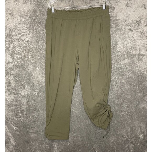 Columbia Women Elastic Comfort Waist Pull On Cropped Adjustable Hiking Pants L - Picture 1 of 12